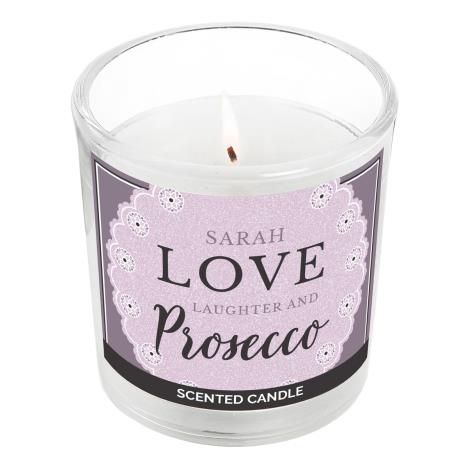Personalised Love Laughter & Prosecco Jar Candle  £8.99