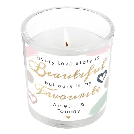 Personalised Every Love Story Is Beautiful Scented Jar Candle  £8.99