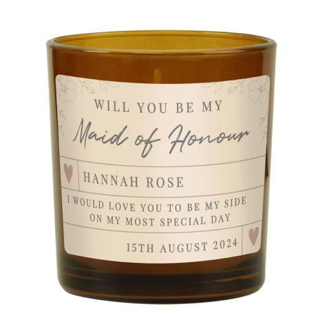 Personalised Wedding Party Amber Glass Jar Candle  £8.99