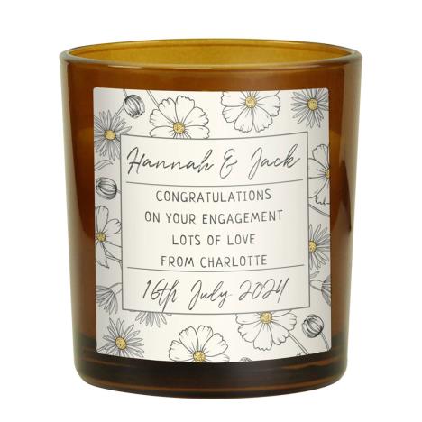 Personalised Floral Label Amber Glass Jar Candle  £8.99