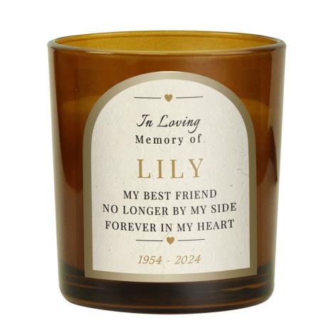 Personalised In Loving Memory Amber Glass Scented Jar Candle  £8.99