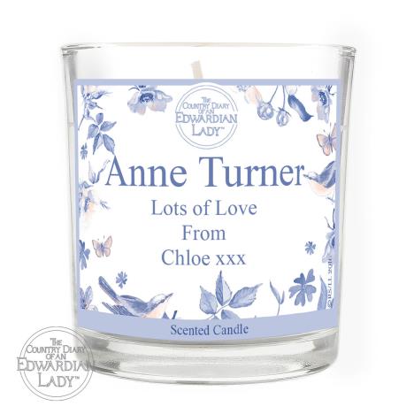 Personalised Country Diary Blue Blossom Scented Jar Candle  £11.69