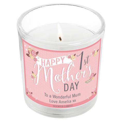 Personalised Floral Bouquet 1st Mothers Day Scented Jar Candle  £8.99