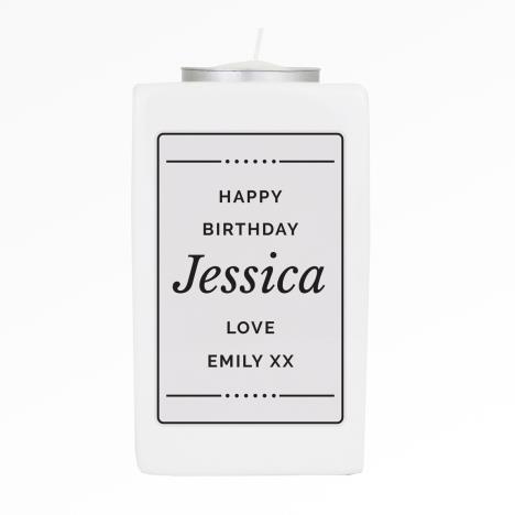 Personalised Ceramic Tea Light Candle Holder  £12.59