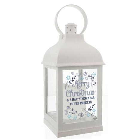 Personalised Christmas Frost White Lantern  £15.29