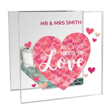 Personalised All You Need is Love Glass Tea Light Candle Holder  £13.49