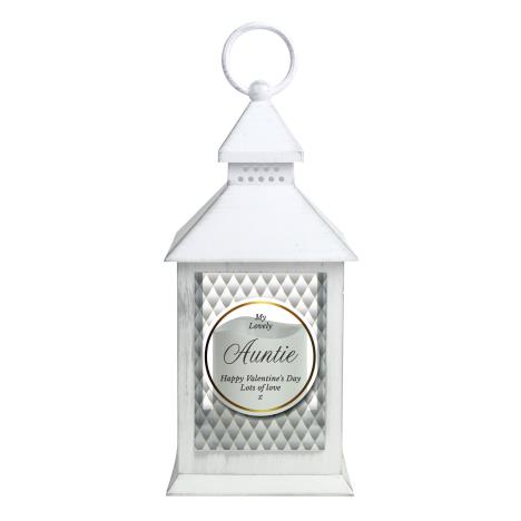 Personalised Opulent White Lantern (P1007D58) - Candle Emporium