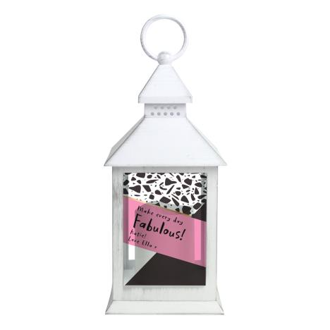 Personalised Pink & Black White Lantern  £15.29