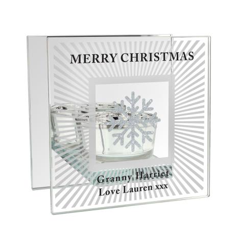 Personalised Snowflake Silver Glitter Tea Light Holder  £13.49