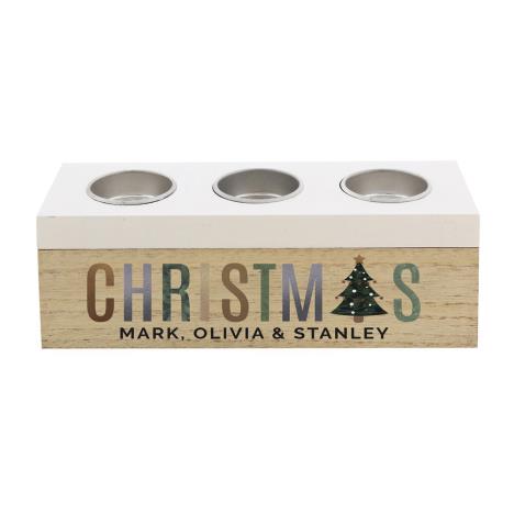 Personalised Christmas Tree Triple Tea Light Box  £15.29