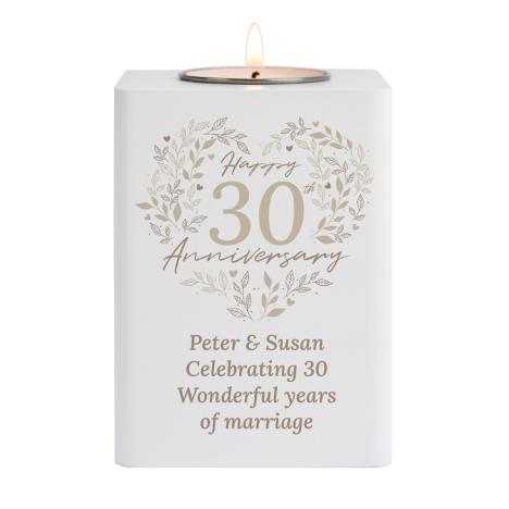 Personalised 30th Pearl Wedding Anniversary Wooden Tea Light Holder  £13.49