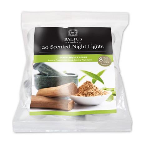 Baltus Sandalwood & Cedar 8 Hour Long Burn Tealights (Pack of 20)  £3.59