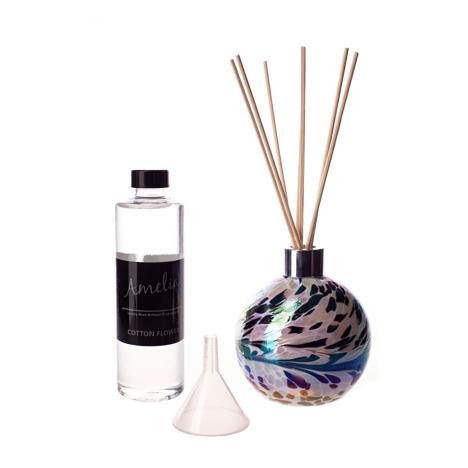 Amelia Art Glass Black, Grey & White Reed Diffuser Gift Set   £35.99