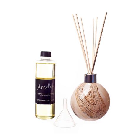 Amelia Art Glass Apricot Earth Reed Diffuser Gift Set   £35.99