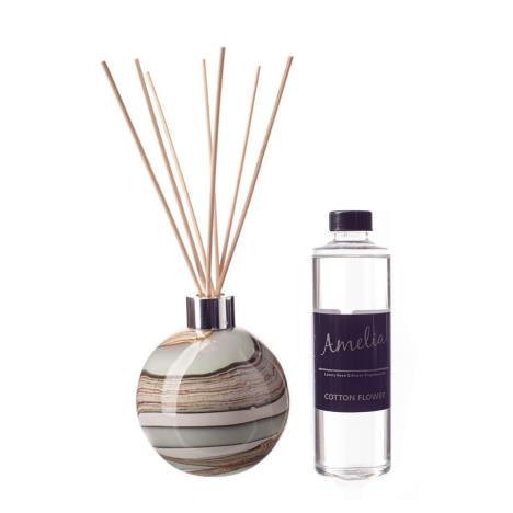 Amelia Art Glass Smoked Meadow Reed Diffuser Gift Set   £35.99