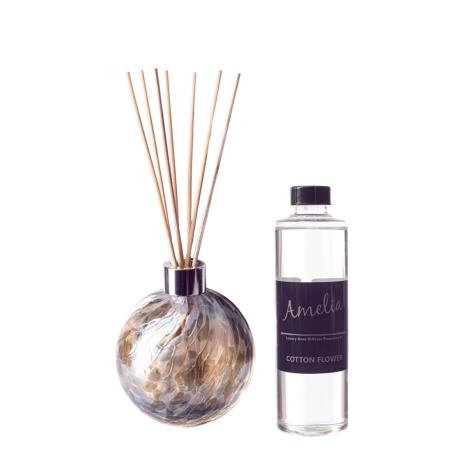 Amelia Art Glass Grey Iridescence Reed Diffuser Gift Set   £35.99