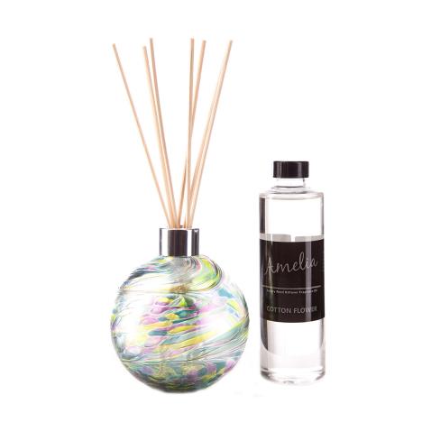 Amelia Art Glass Purple Teal & Lime Reed Diffuser Gift Set   £35.99