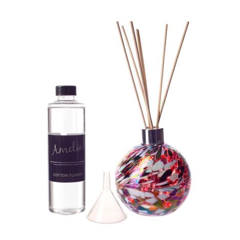 Amelia Art Glass Red, Black & White Reed Diffuser Gift Set   £35.99