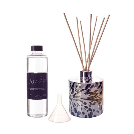 Amelia Art Glass Black, Grey & White Cylinder Reed Diffuser Gift Set   £35.99