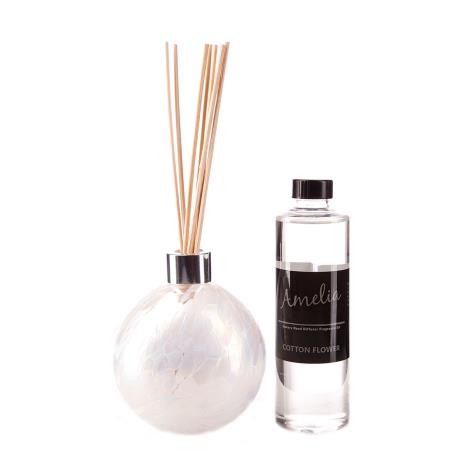 Amelia Art Glass Pearl White Reed Diffuser Gift Set   £35.99