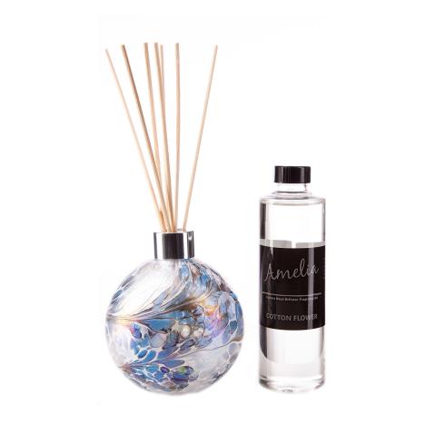 Amelia Art Glass White Blue & Green Reed Diffuser Gift Set   £35.99