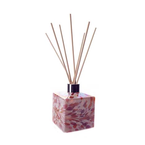 Amelia Art Glass Pink, Peach & White Iridescence Square Reed Diffuser (Natural)  £15.29