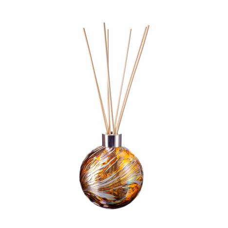 Amelia Art Glass Gold, Brown & White Iris Sphere Reed Diffuser (Natural)  £15.74