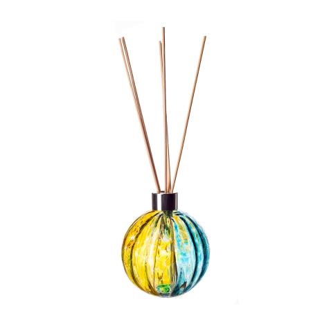 Amelia Art Glass Turquoise, Yellow & Orange Sphere Optic Reed Diffuser (Natural)  £15.74