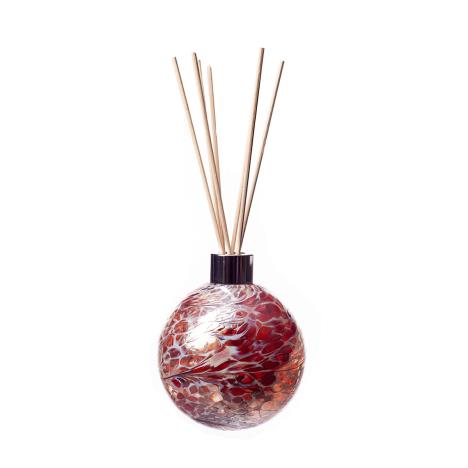 Amelia Art Glass Red & White Crackle Sphere Reed Diffuser (Natural)  £15.74