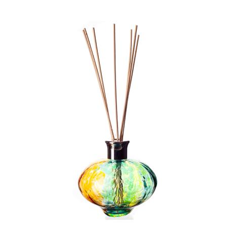 Amelia Art Glass Optic Turquoise, Yellow & Orange Oval Reed Diffuser (Natural)  £17.99