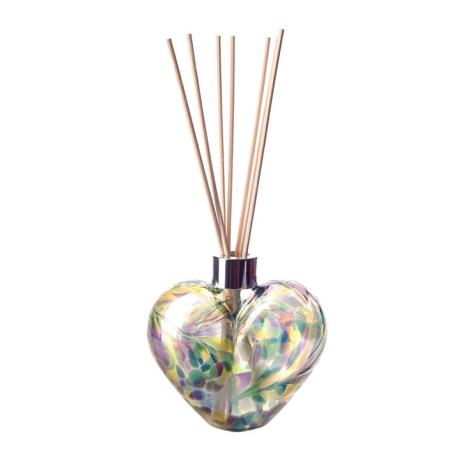 Amelia Art Glass Purple, Teal And Lime Heart Reed Diffuser  £15.74