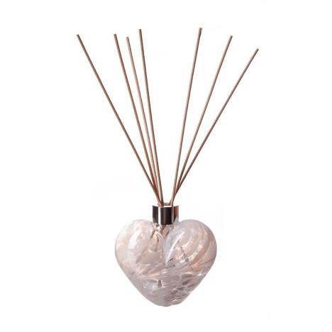 Amelia Art Glass Pearl White Heart Reed Diffuser  £15.74