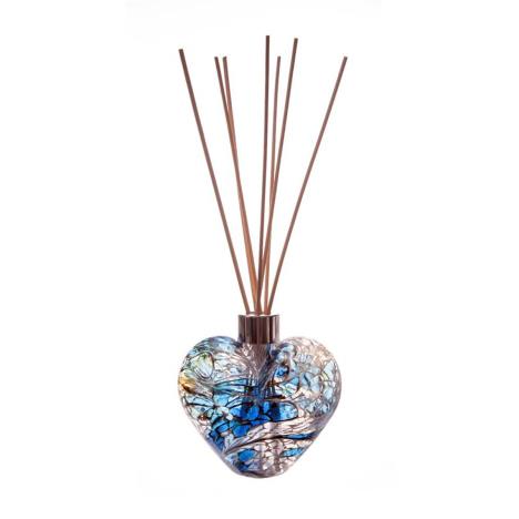 Amelia Art Glass White, Blue & Green Heart Reed Diffuser  £15.74