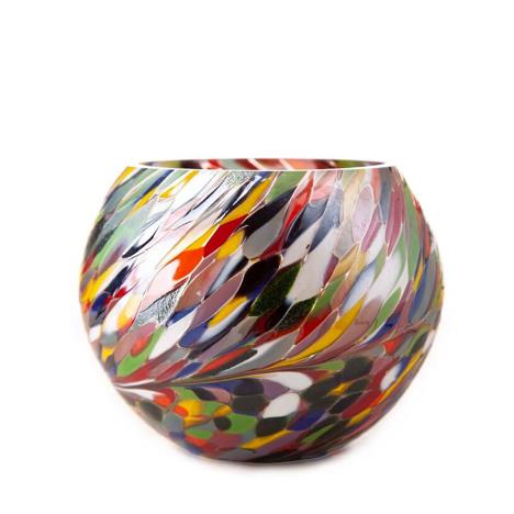 Amelia Art Glass Multi-Coloured Round Tealight Holder  £13.04