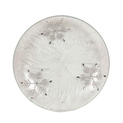 Frosted Snowflake Candle Plate  £4.04