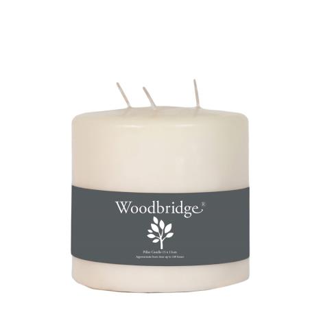 Woodbridge Ivory 3 Wick Pillar Candle 15cm  £13.49