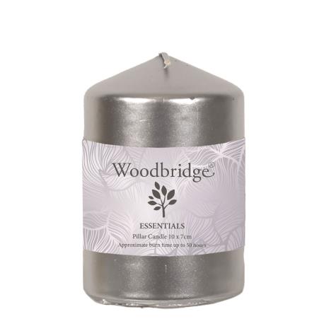 Woodbridge Siler Metallic Pillar Candle 10cm x 7cm  £3.59