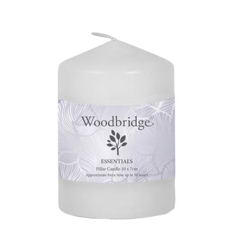 Woodbridge White Pillar Candle 10cm x 7cm  £2.69