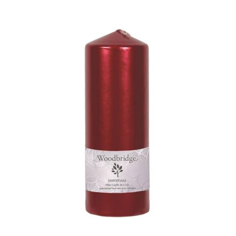 Woodbridge Red Metallic Pillar Candle 20cm x 7cm  £5.84