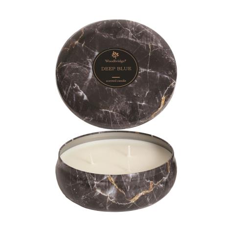 Woodbridge Deep Blue Marble Effect Candle  £13.49