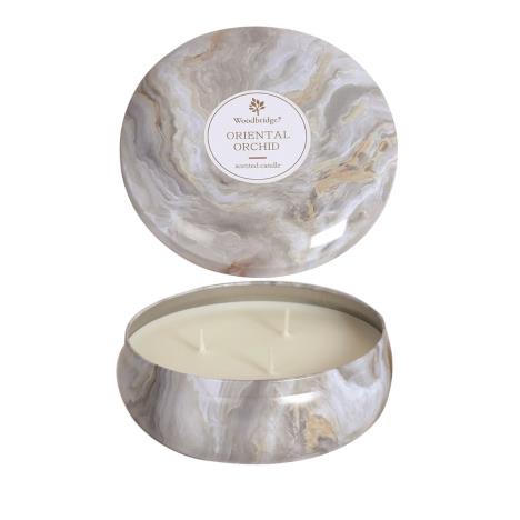 Woodbridge Oriental Orchid Marble Effect Candle  £13.49