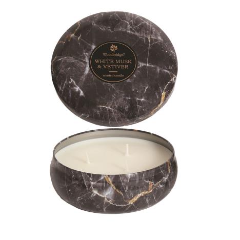 Woodbridge White Musk & Vetiver Marble Effect Candle  £13.49